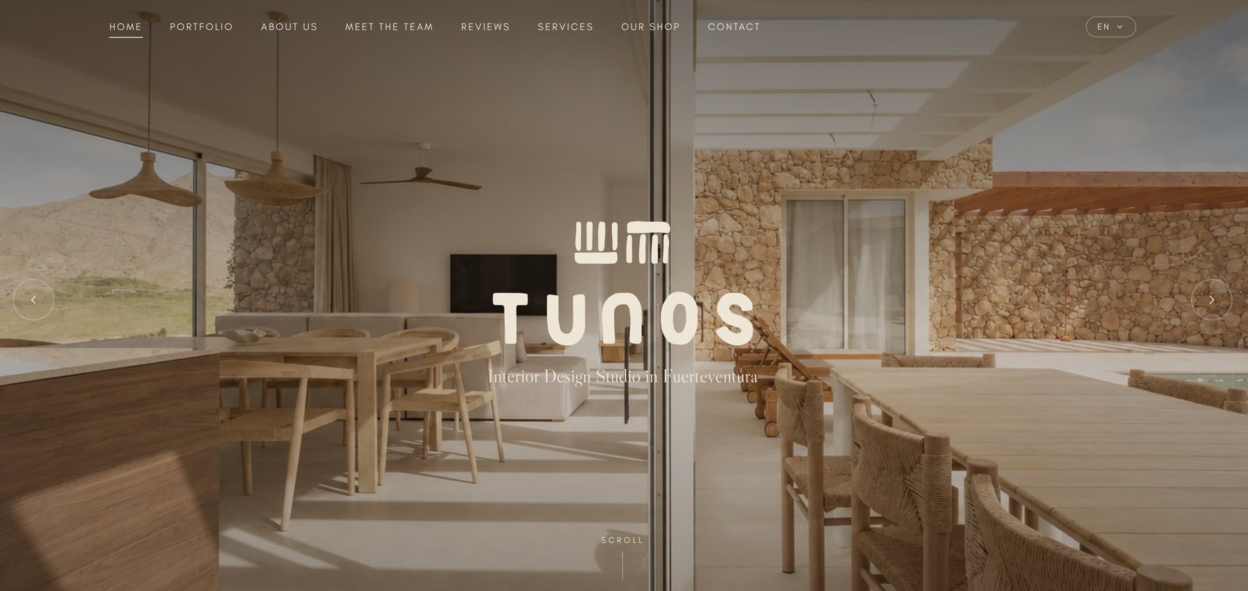 TUNOS website homepage